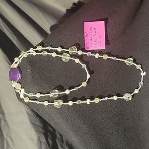 40" seashell and clear plastic beaded necklace